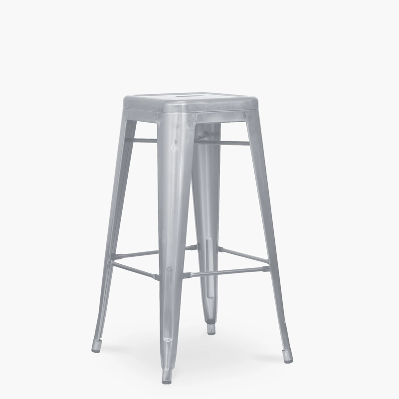 TABURETE FORM DESIGN METAL PLATEADO ALTO 77 TOLIX - 2