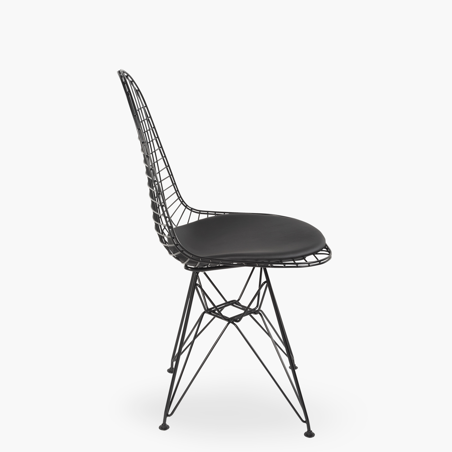 Silla met lica form design negro comedor wire