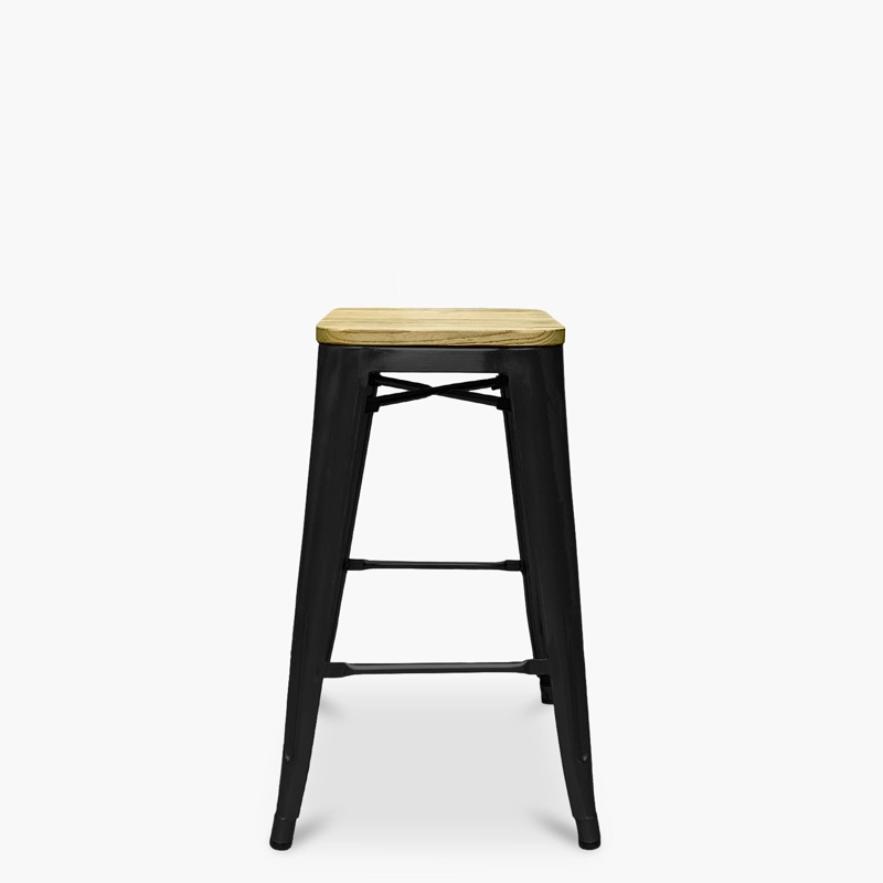 TABURETE FORM DESIGN NEGRO MEDIO 66 TOLIX MADERA - 1