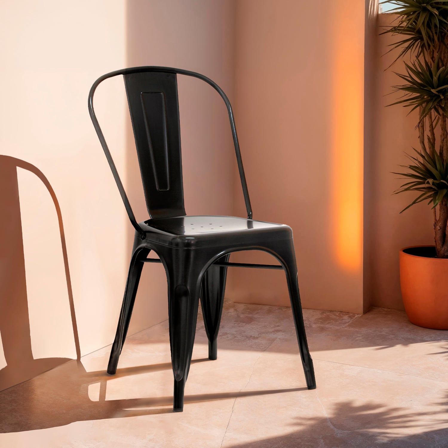 SILLA FORM DESIGN ACERO NEGRO TOLIX RÉPLICA - 2