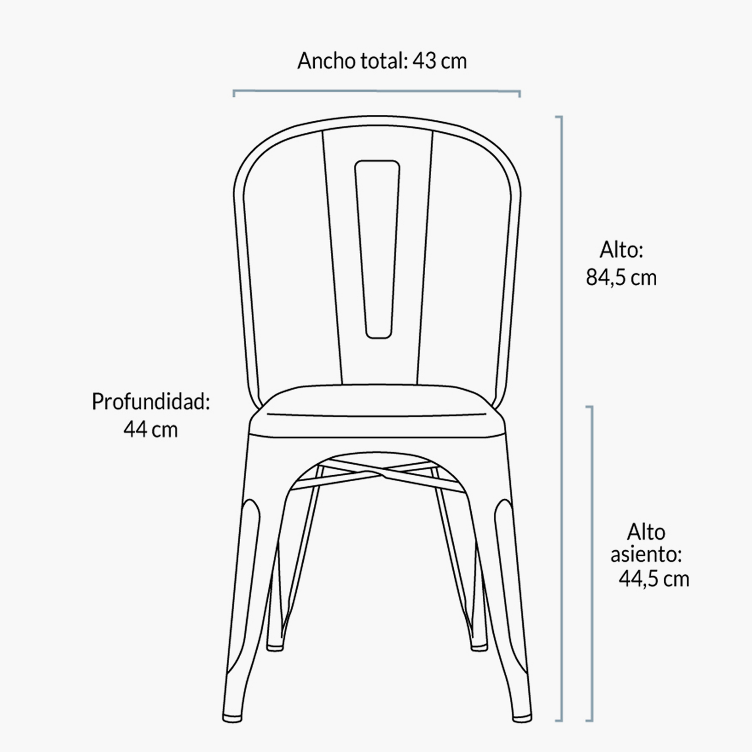 SILLA FORM DESIGN ACERO NEGRO TOLIX RÉPLICA - 9
