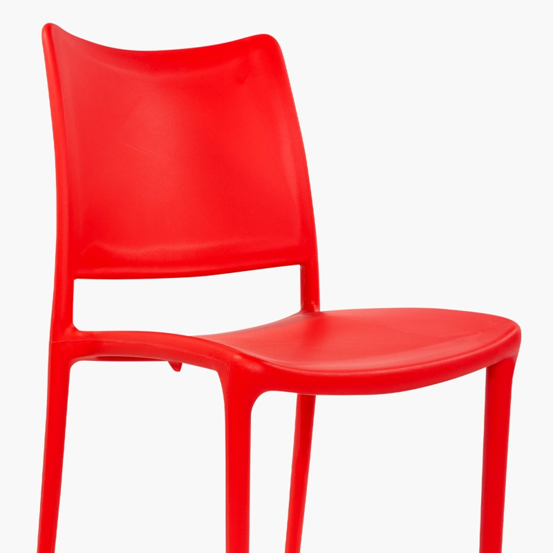 PACK FORM DESIGN PLÁSTICO ROJO 4 SILLAS TERRAZA TODI - 3