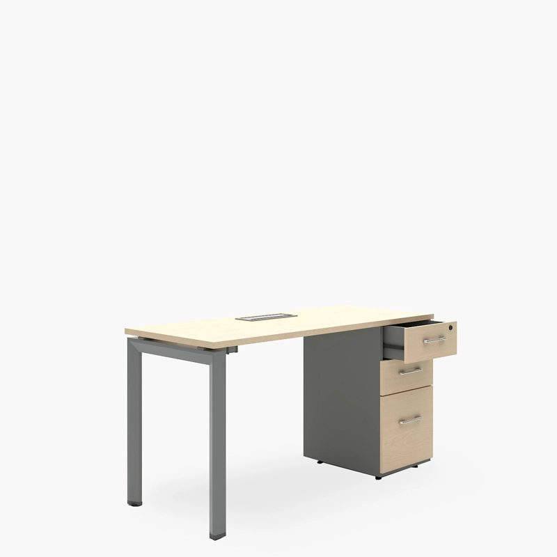 ESCRITORIO FORM OFFICE NEO CON PASACABLES 140X60 CON CAJONERA MELAMINA METAL - 2