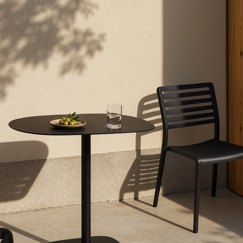 MESA FORM DESIGN CUADRADA STEEL NEGRA METAL - 2