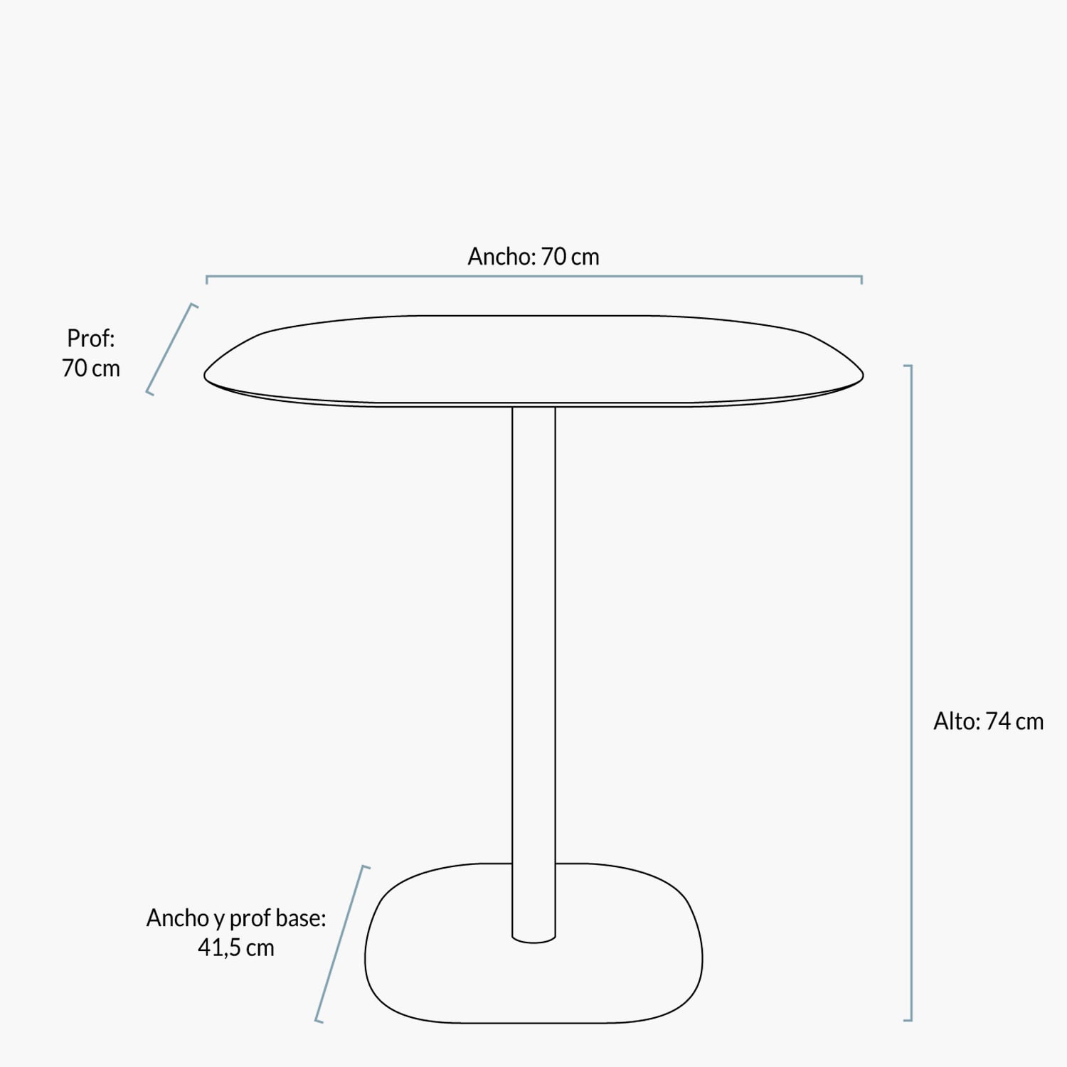 MESA FORM DESIGN CUADRADA STEEL NEGRA METAL - 3