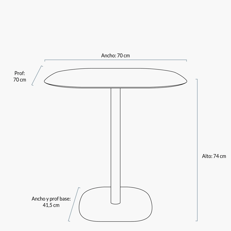MESA FORM DESIGN CUADRADA STEEL NEGRA METAL - 4