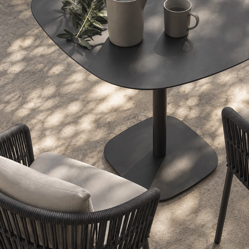 MESA FORM DESIGN CUADRADA STEEL NEGRA METAL - 5