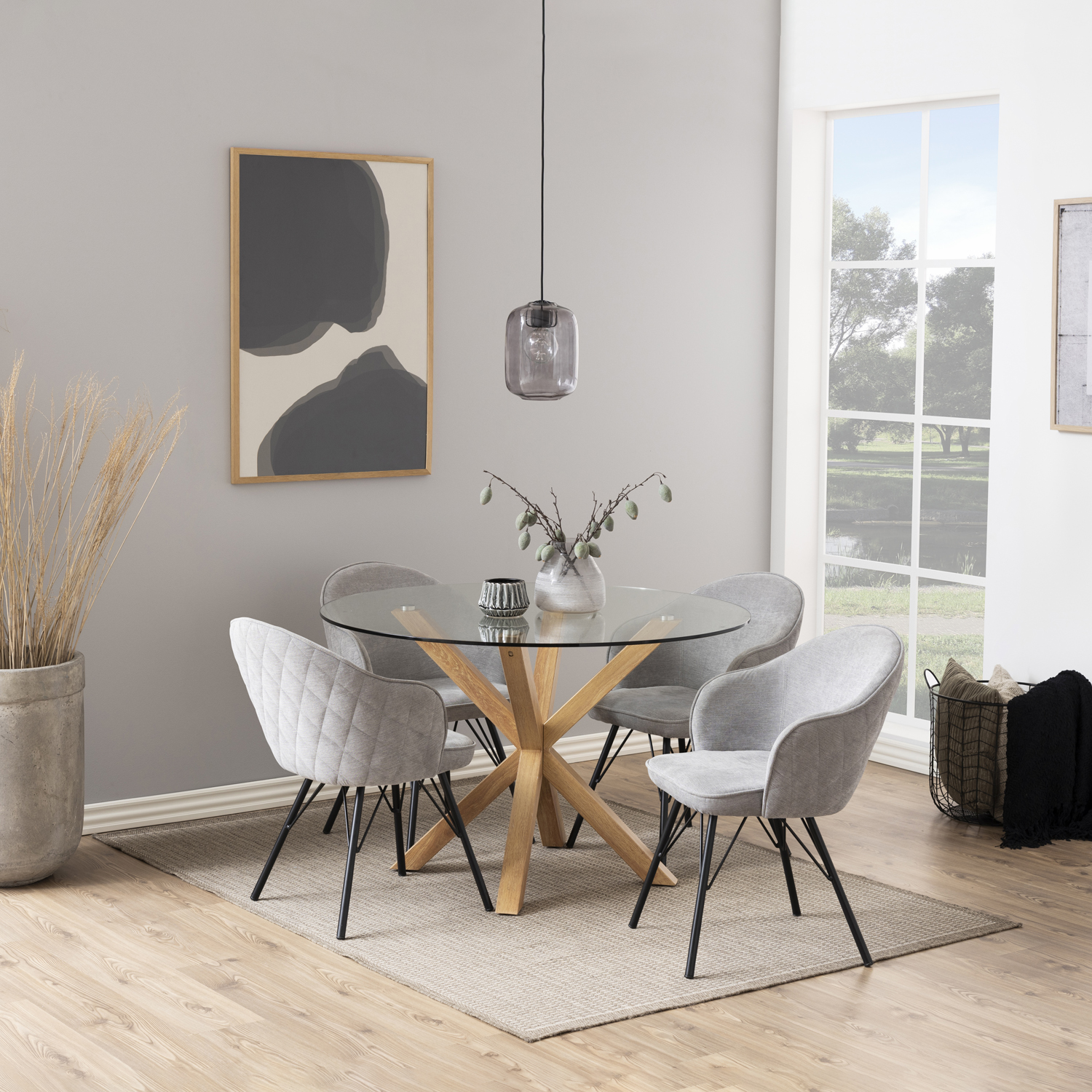 MESA DE COMEDOR FORM DESIGN HEAVEN VIDRIO MADERA - 2