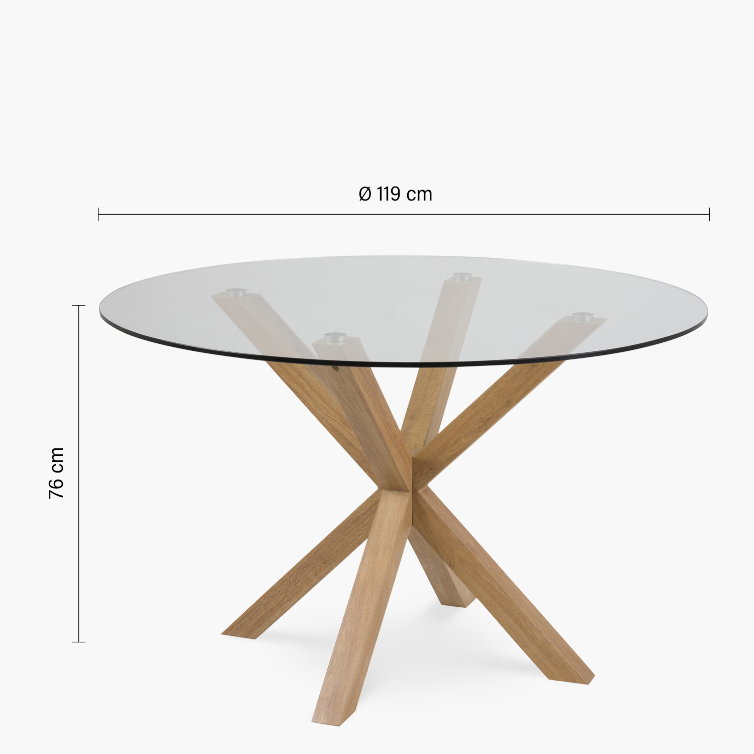 MESA DE COMEDOR FORM DESIGN HEAVEN VIDRIO MADERA - 4