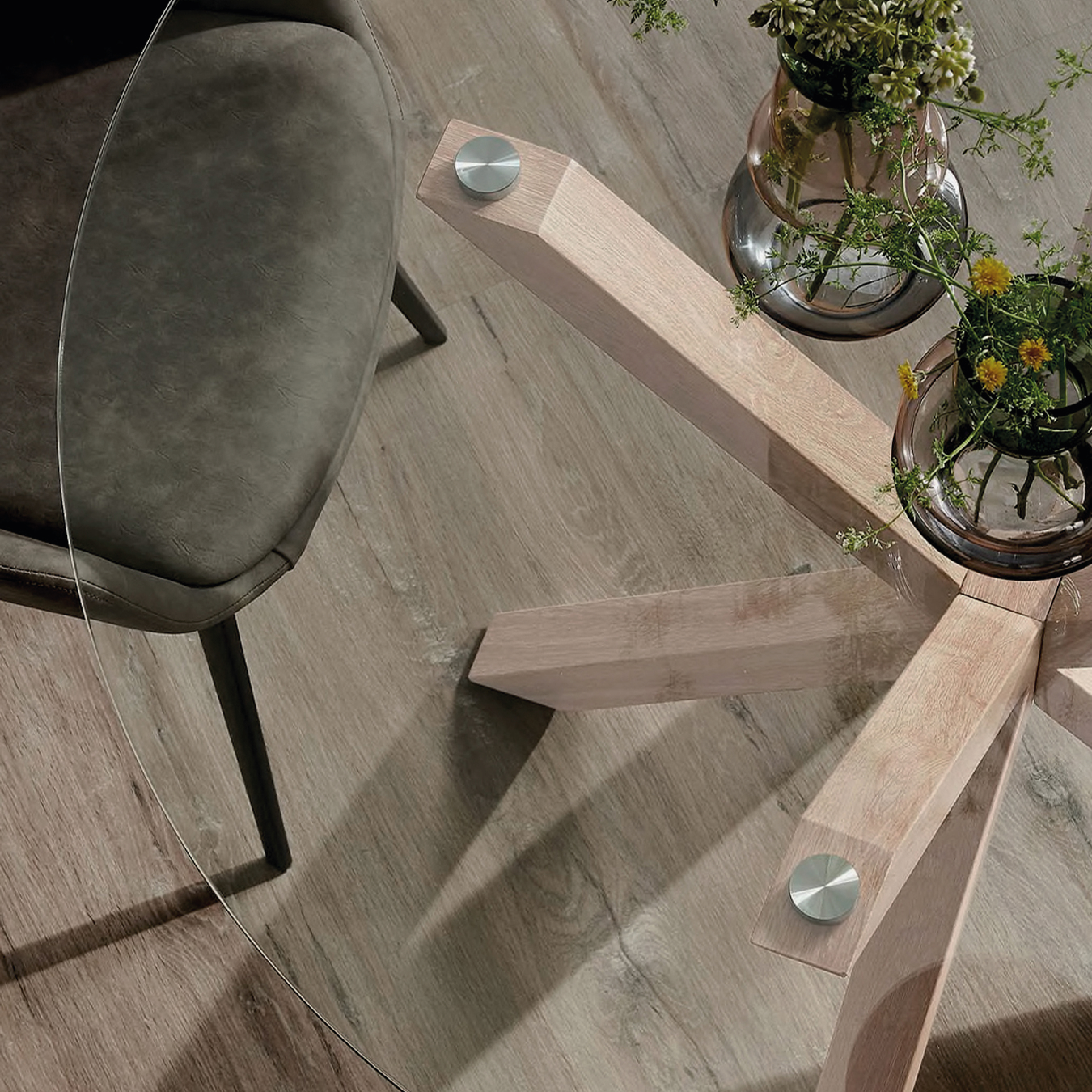 MESA DE COMEDOR FORM DESIGN HEAVEN VIDRIO MADERA - 6