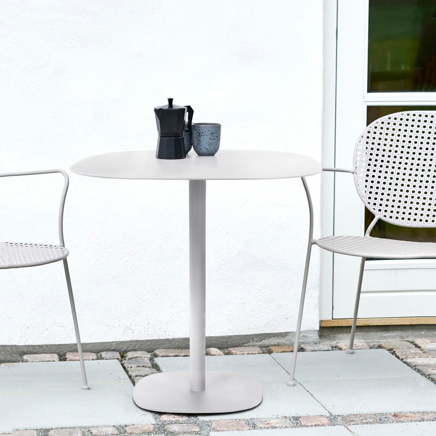 MESA FORM DESIGN CUADRADA STEEL BLANCO METAL - 2