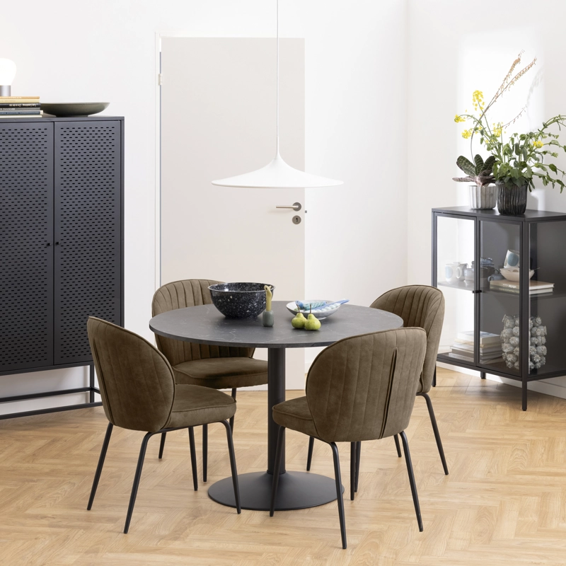 MESA COMEDOR FORM DESIGN MADRID NEGRO METAL - 6
