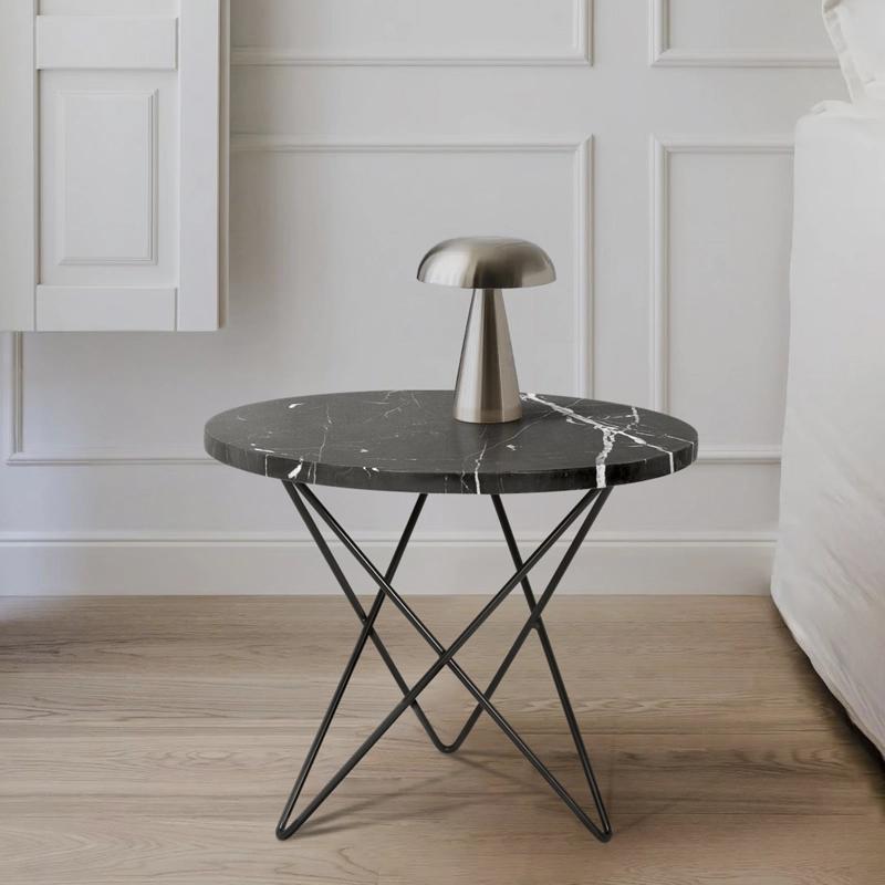MESA LATERAL FORM DESIGN LOUIS MÁRMOL NEGRO METAL - 6