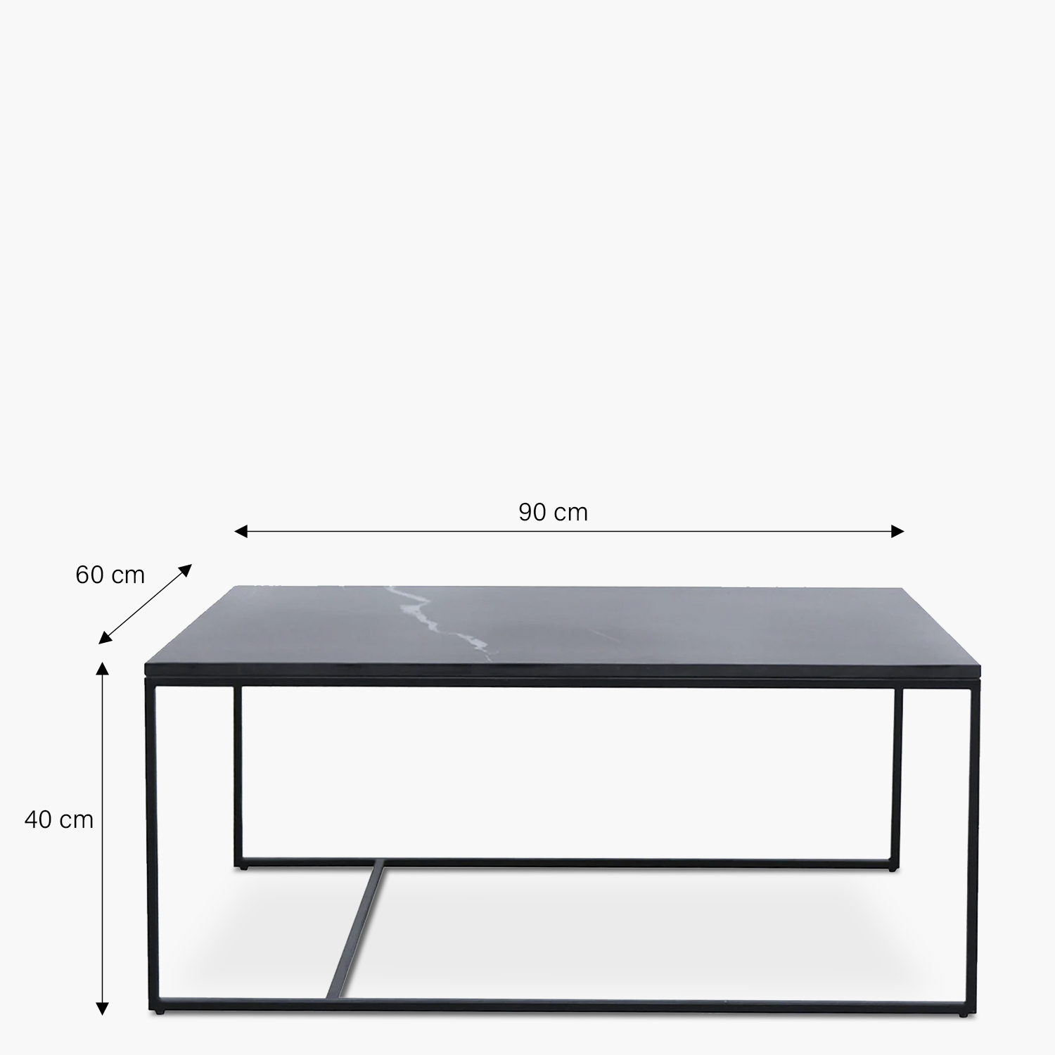 MESA DE CENTRO FORM DESIGN ALONZA TIPO MÁRMOL 90 NEGRO CERÁMICA - 5