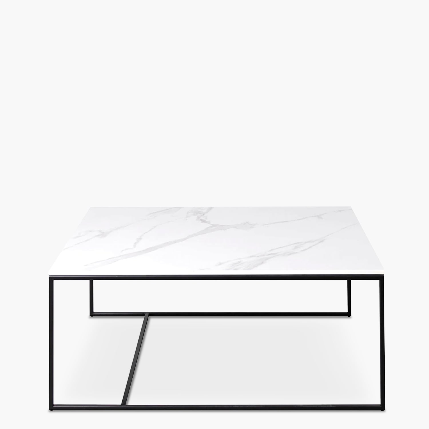 MESA DE CENTRO FORM DESIGN ALONZA TIPO MÁRMOL 90 BLANCO CERÁMICA - 1
