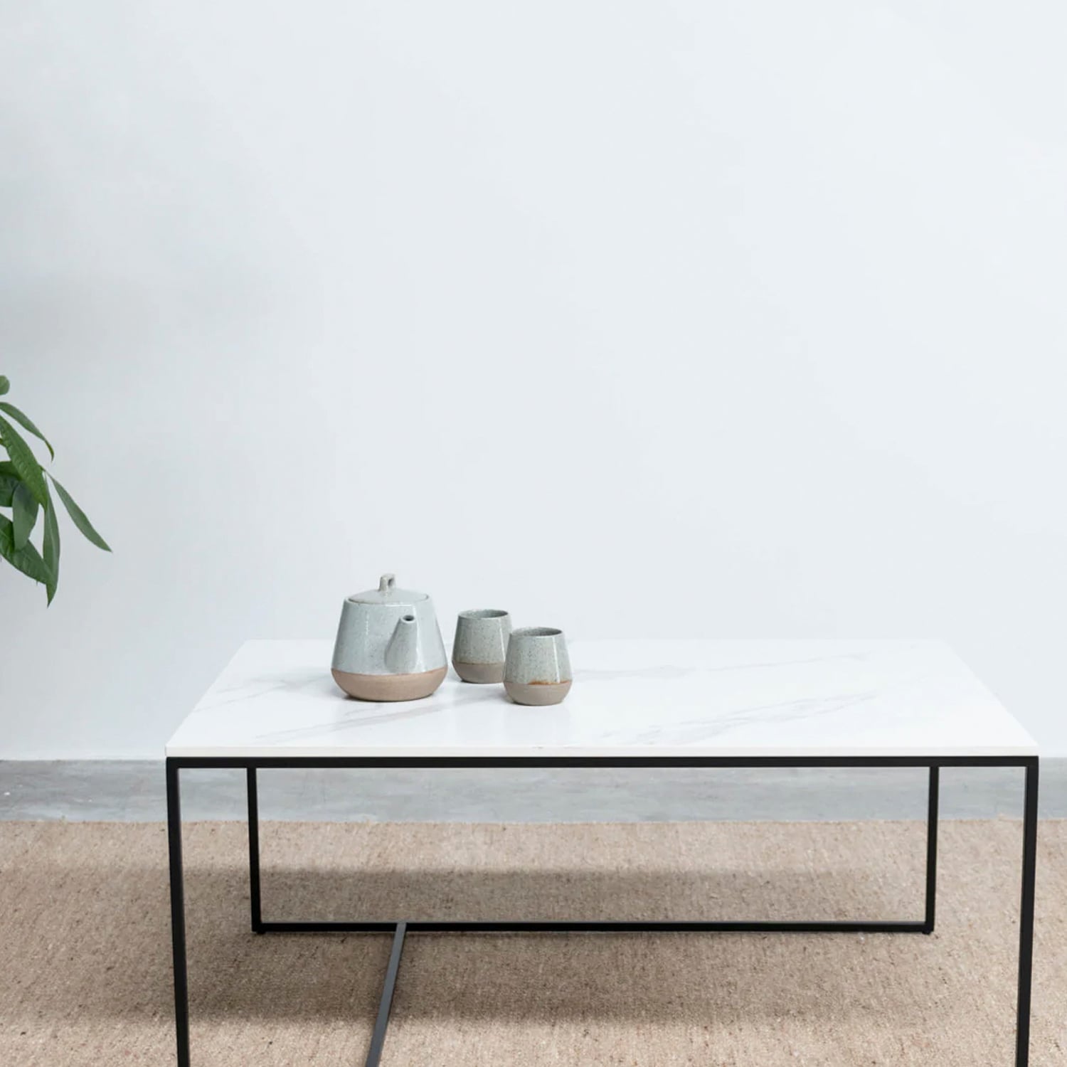 MESA DE CENTRO FORM DESIGN ALONZA TIPO MÁRMOL 90 BLANCO CERÁMICA - 2