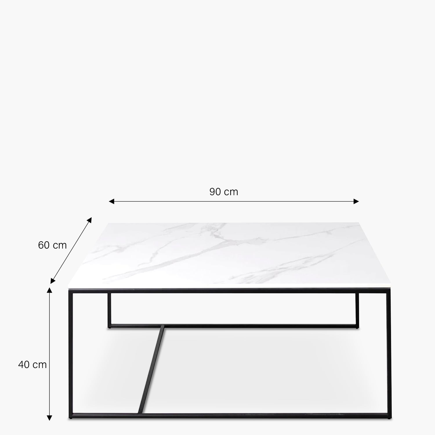 MESA DE CENTRO FORM DESIGN ALONZA TIPO MÁRMOL 90 BLANCO CERÁMICA - 4