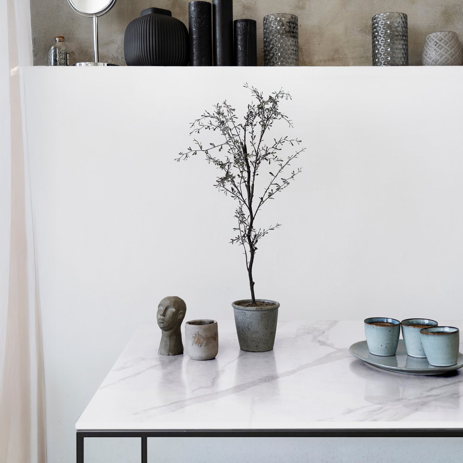 MESA DE CENTRO FORM DESIGN ALONZA TIPO MÁRMOL 90 BLANCO CERÁMICA - 6