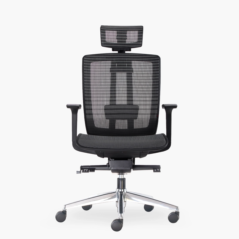 SILLA OFICINA FORM OFFICE GRIS  AIR CON CABECERO OSCURO - 1