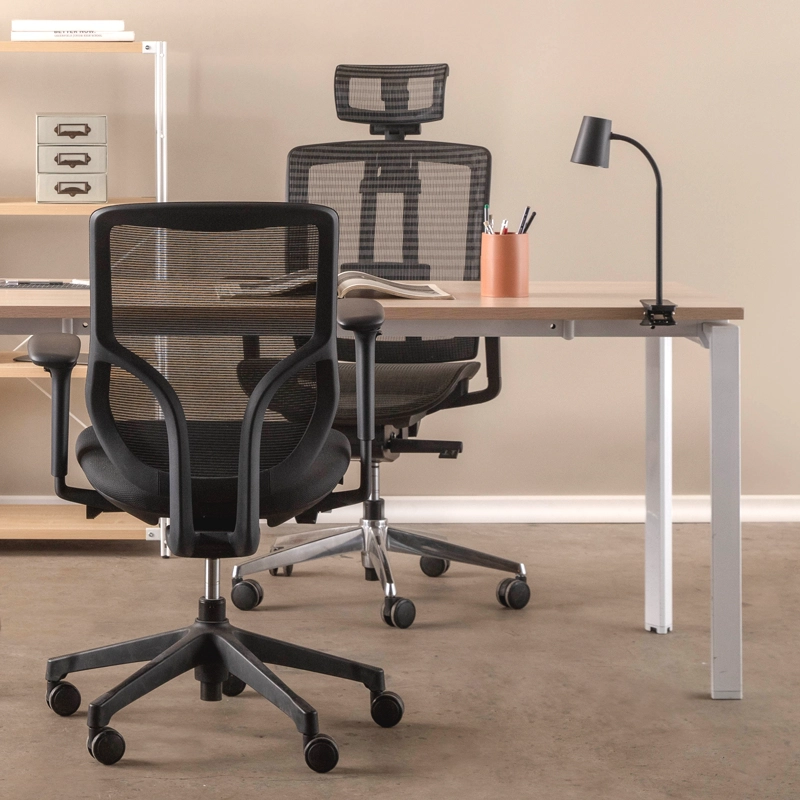 SILLA OFICINA FORM OFFICE GRIS  AIR CON CABECERO OSCURO - 2