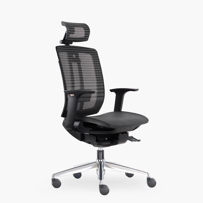 SILLA OFICINA FORM OFFICE GRIS  AIR CON CABECERO OSCURO - 3