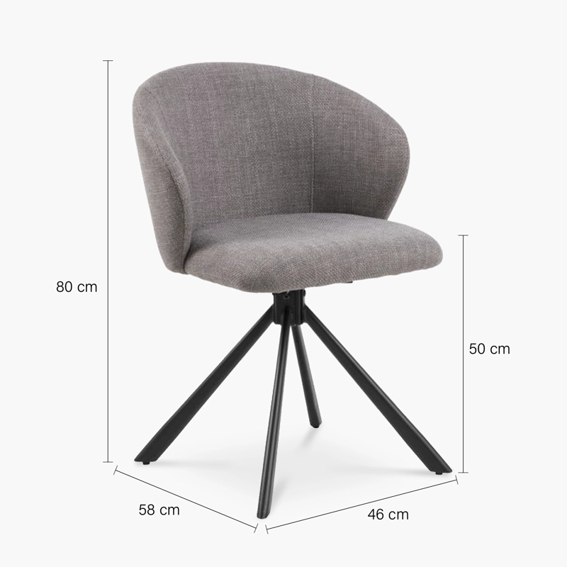 SILLA TAPIZ PRINCETON GRIS FORM - 8