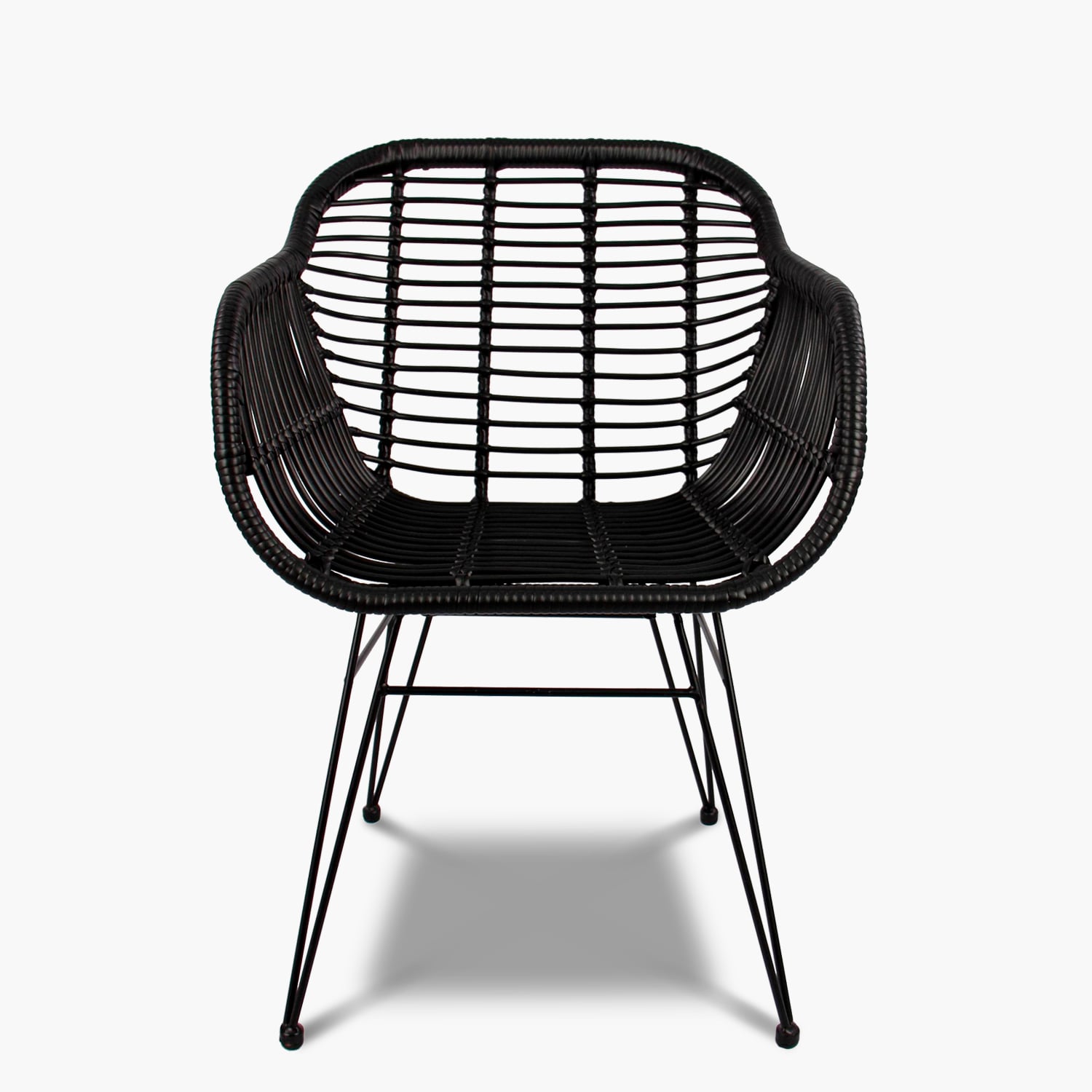 SILLA COMEDOR C/BRAZO TERRAZA RATAN CRETA NEGRO FORM - 1