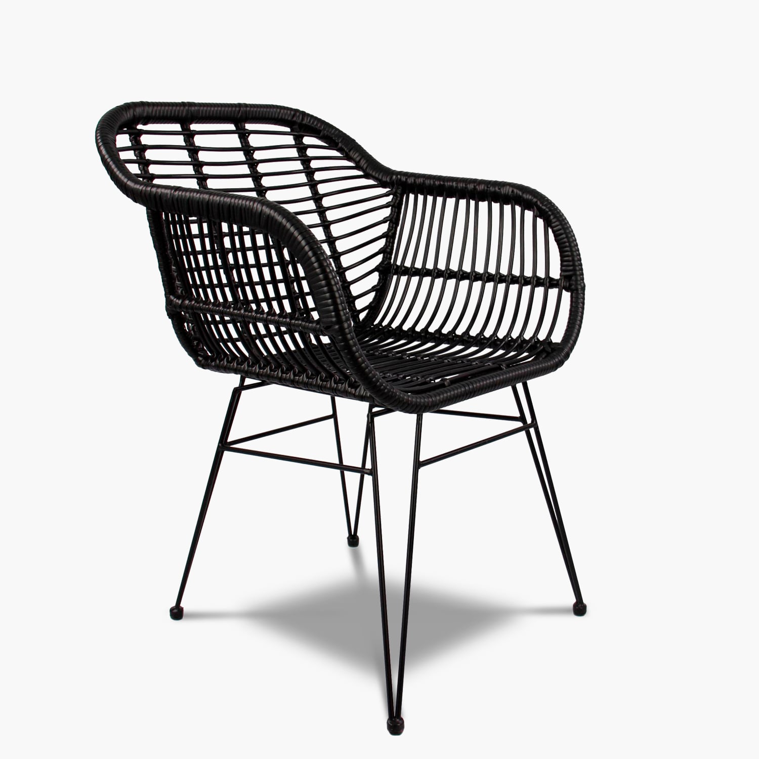 SILLA COMEDOR C/BRAZO TERRAZA RATAN CRETA NEGRO FORM - 3