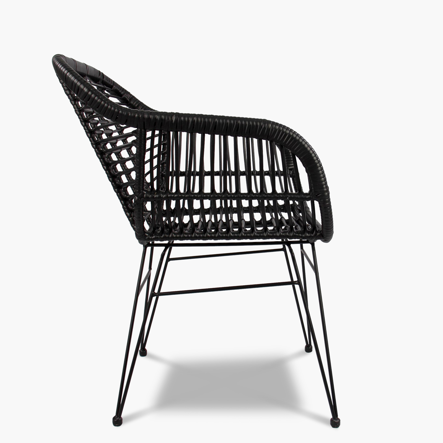SILLA COMEDOR C/BRAZO TERRAZA RATAN CRETA NEGRO FORM - 4