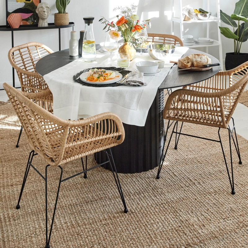 SILLA COMEDOR C/BRAZO TERRAZA RATAN CRETA FORM - 2