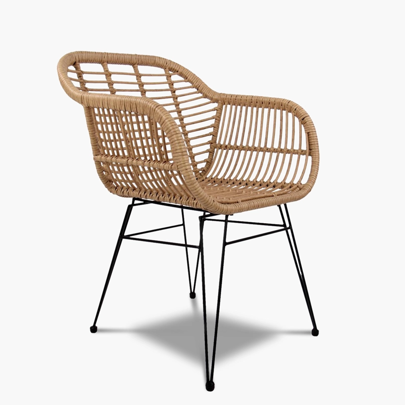 SILLA COMEDOR C/BRAZO TERRAZA RATAN CRETA FORM - 3