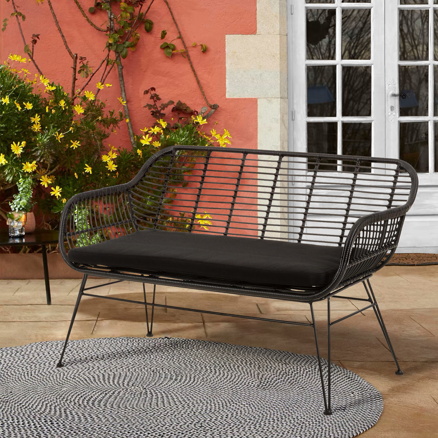 BANCA TERRAZA RATAN CRETA NEGRO FORM - 8