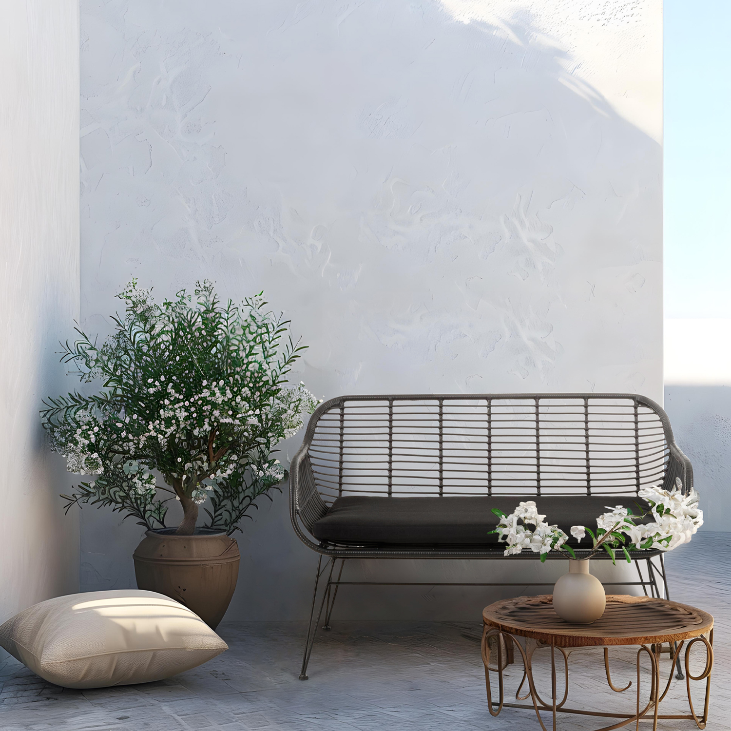 BANCA TERRAZA RATAN CRETA NEGRO FORM - 9