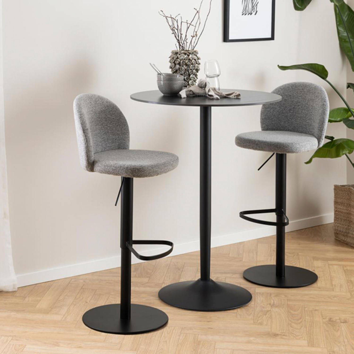 TABURETE TAPIZ PASCALE GRIS FORM - 2