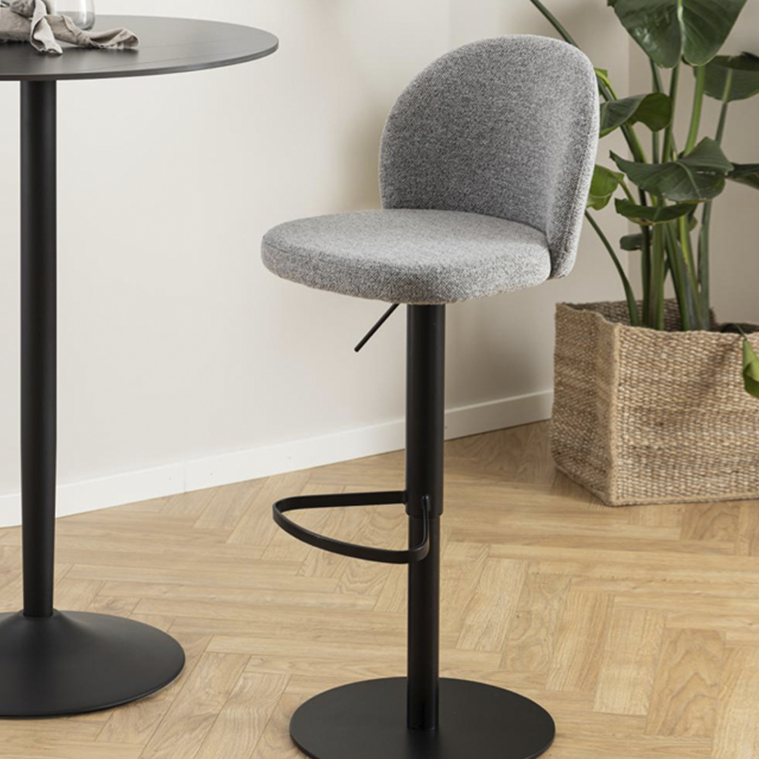 TABURETE TAPIZ PASCALE GRIS FORM - 9
