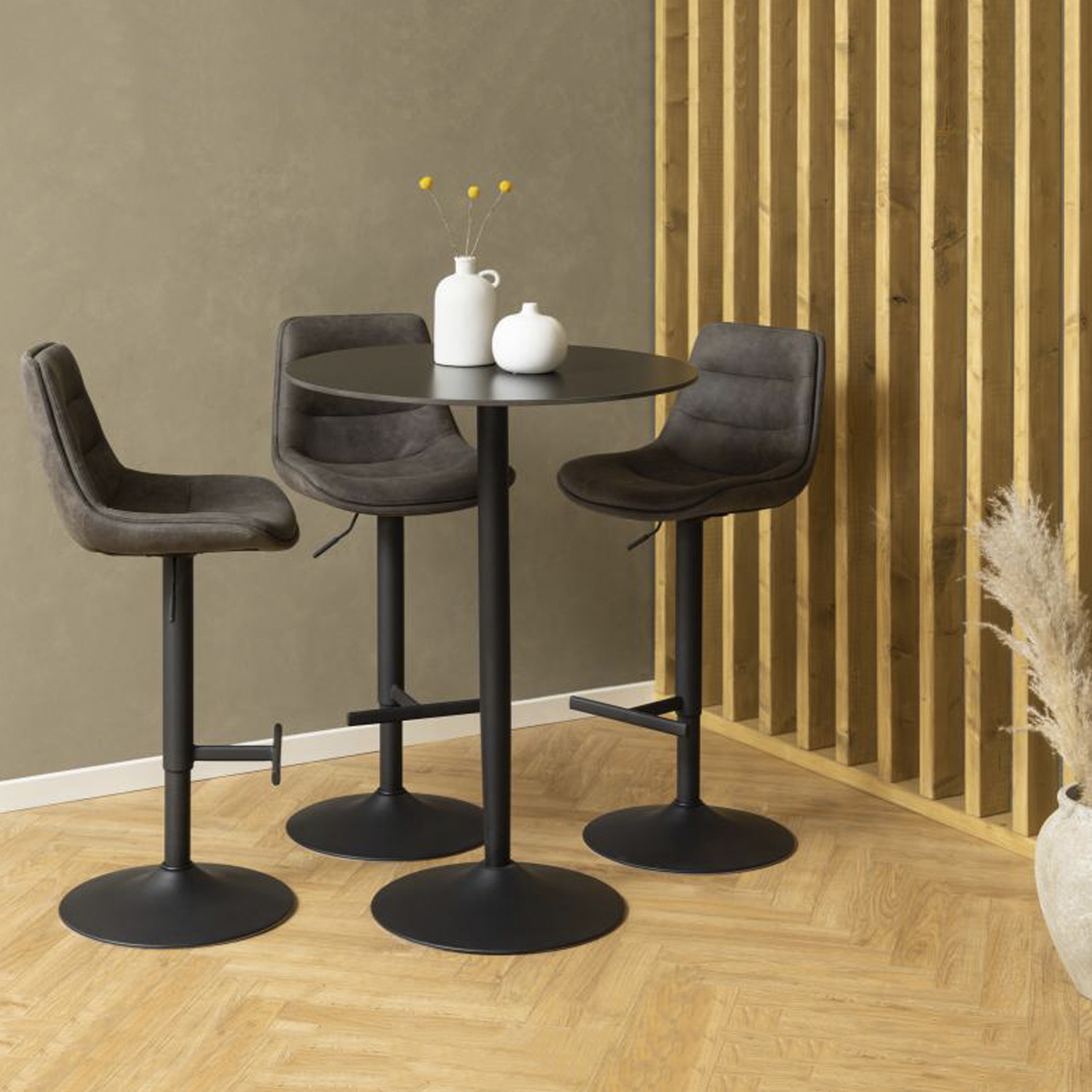 TABURETE TAPIZ ALBERT GRIS FORM - 2