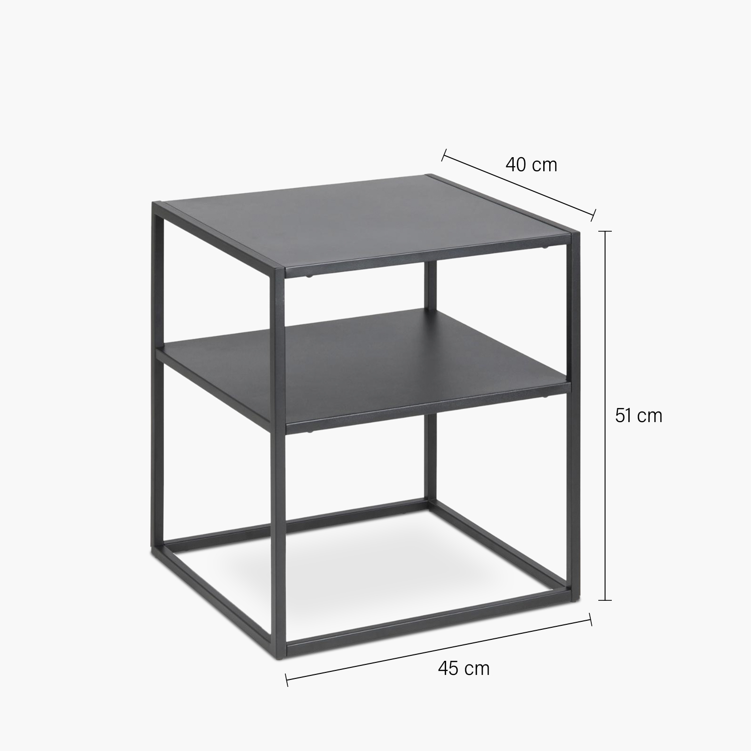 MESA LATERAL FORM DESIGN NEWTON CON REPISA NEGRO ACERO - 5