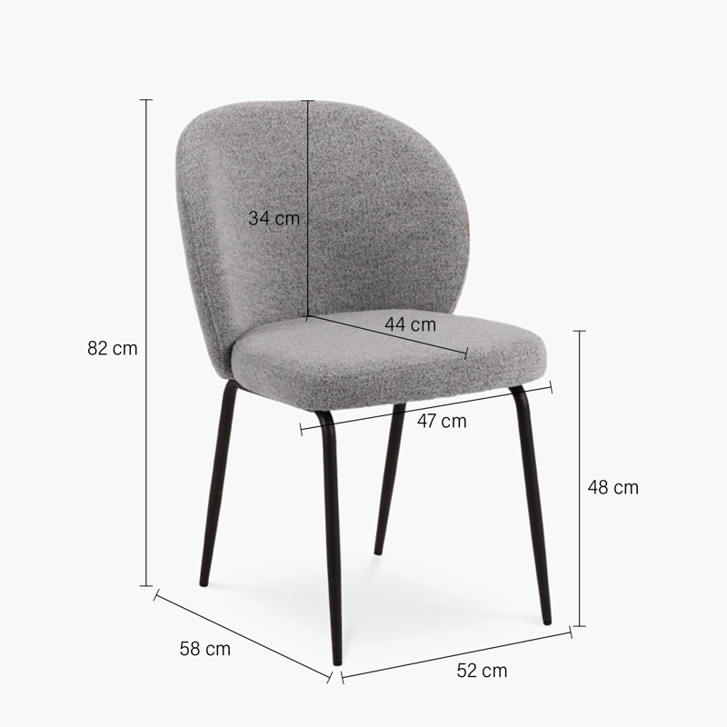 SILLA FORM DESIGN GRIS TAPIZ PASCALE - 8