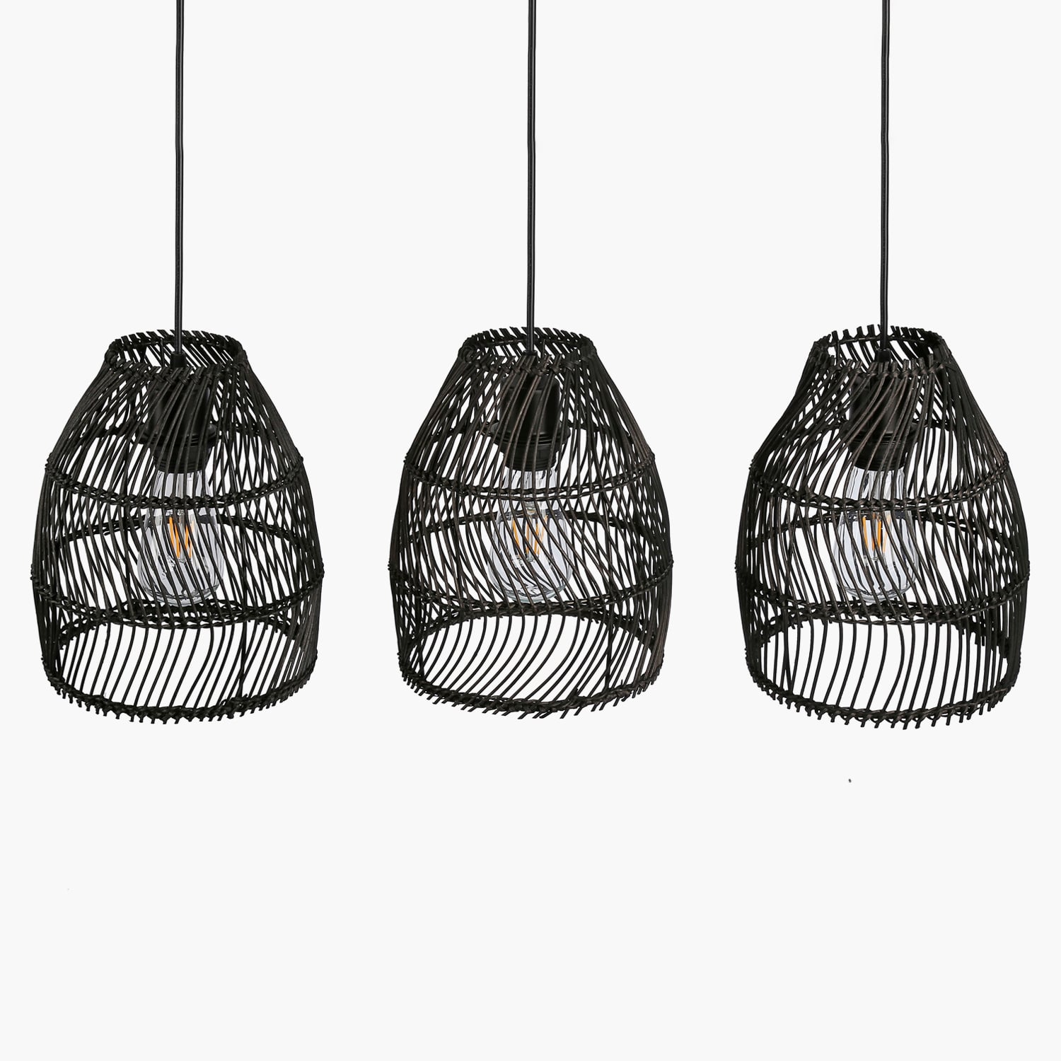 LAMPARA DE COLGAR SARAH X3 NEGRO FORM - 5
