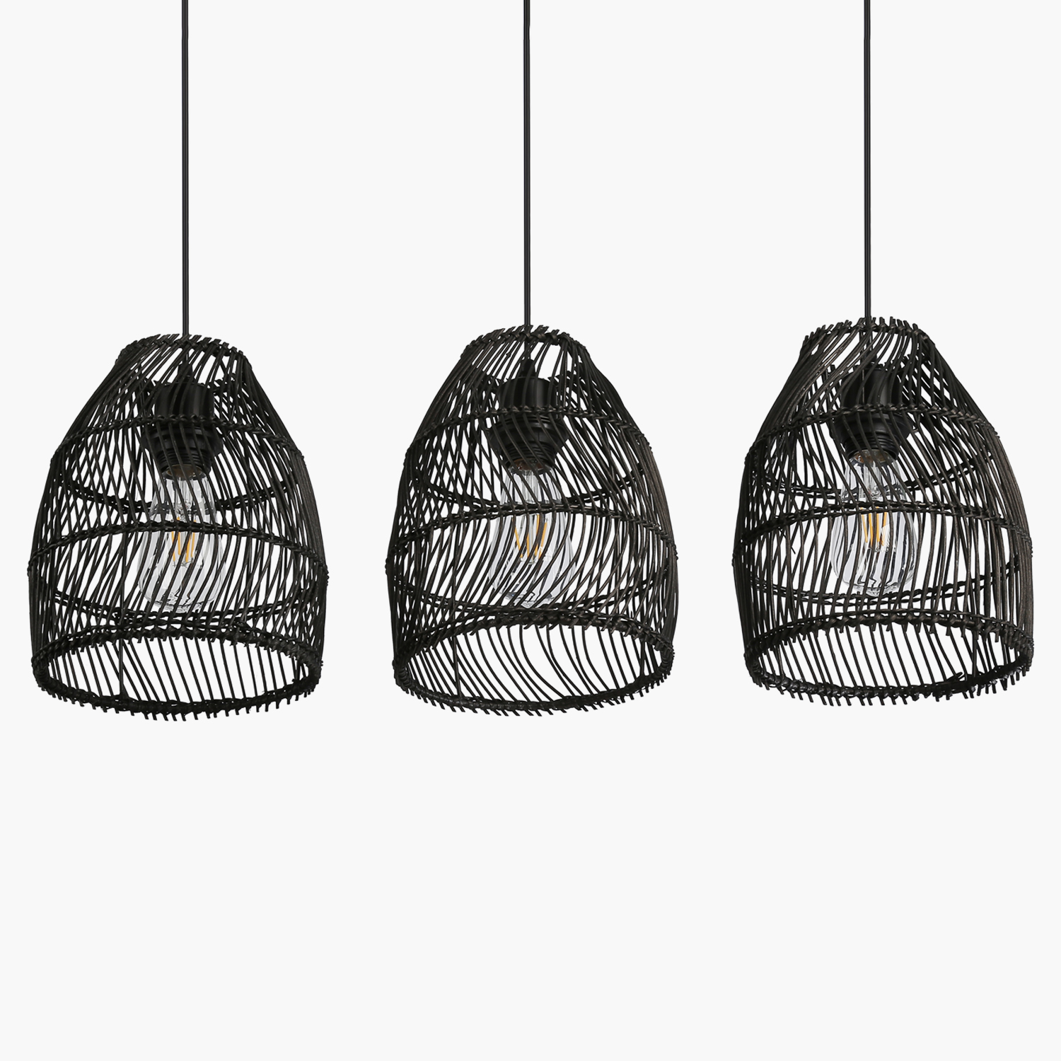 LAMPARA DE COLGAR SARAH X3 NEGRO FORM - 6