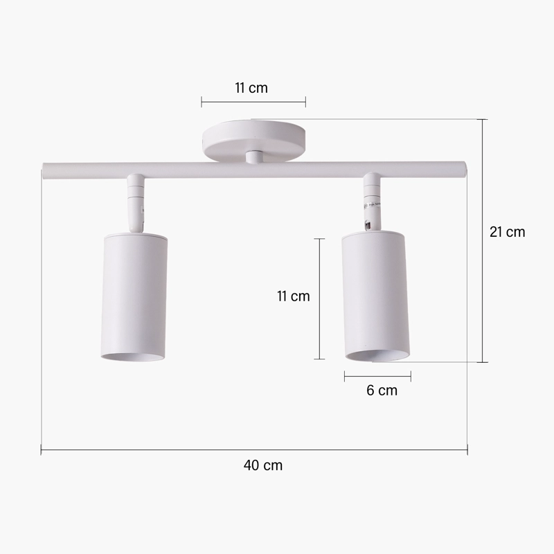 LAMPARA DE TECHO KELSEY X2 BLANCO FORM - 8