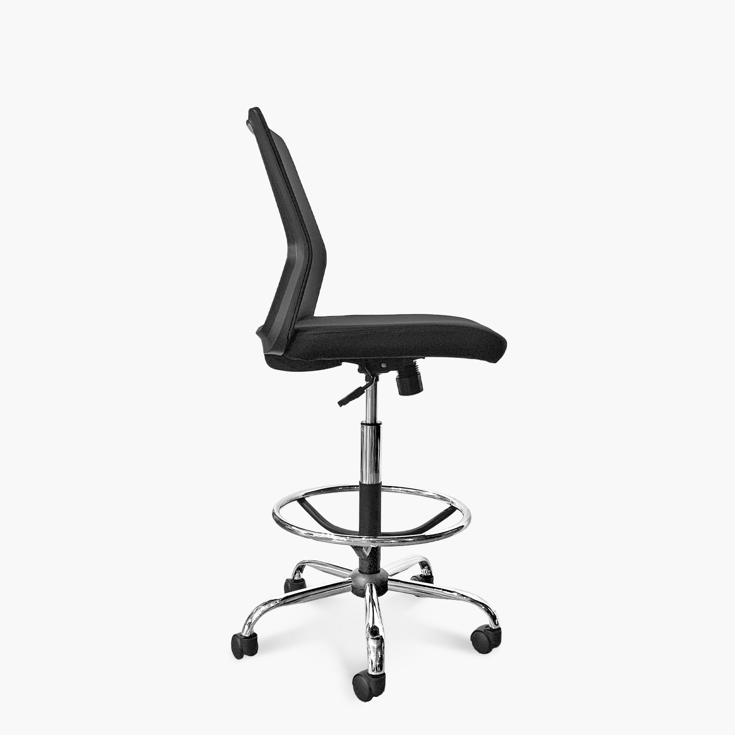 SILLA OFICINA FORM OFFICE METAL NEGRO CUBA MEDIA SIN BRAZOS CON ARO CAJERO - 3