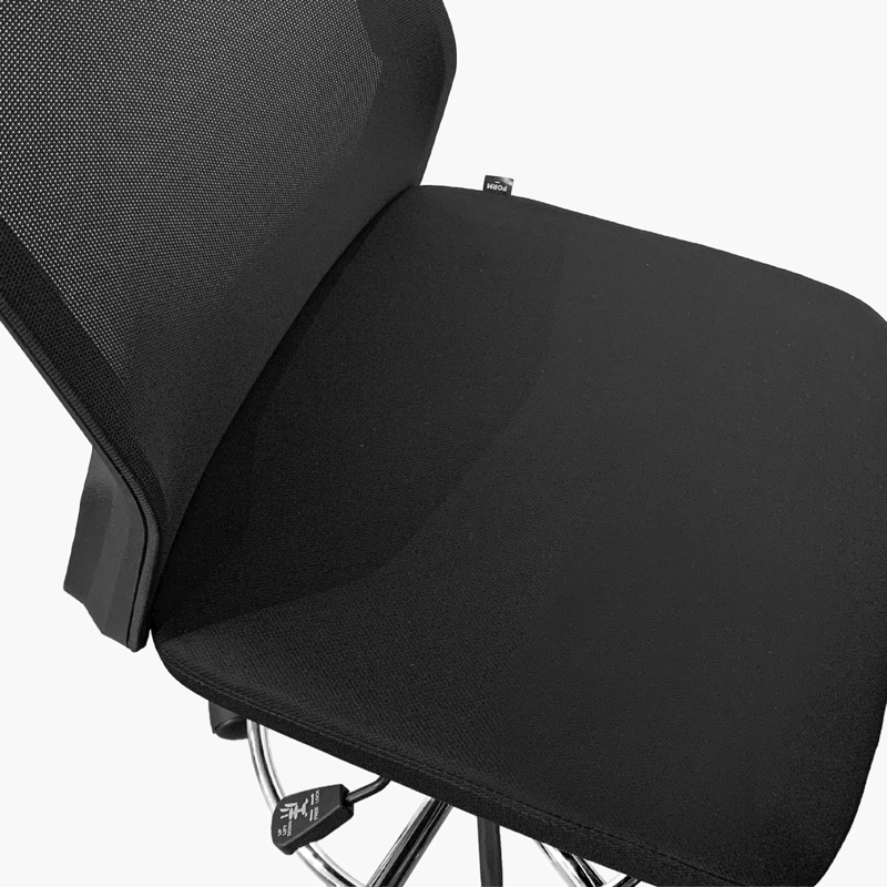 SILLA OFICINA FORM OFFICE METAL NEGRO CUBA MEDIA SIN BRAZOS CON ARO CAJERO - 5