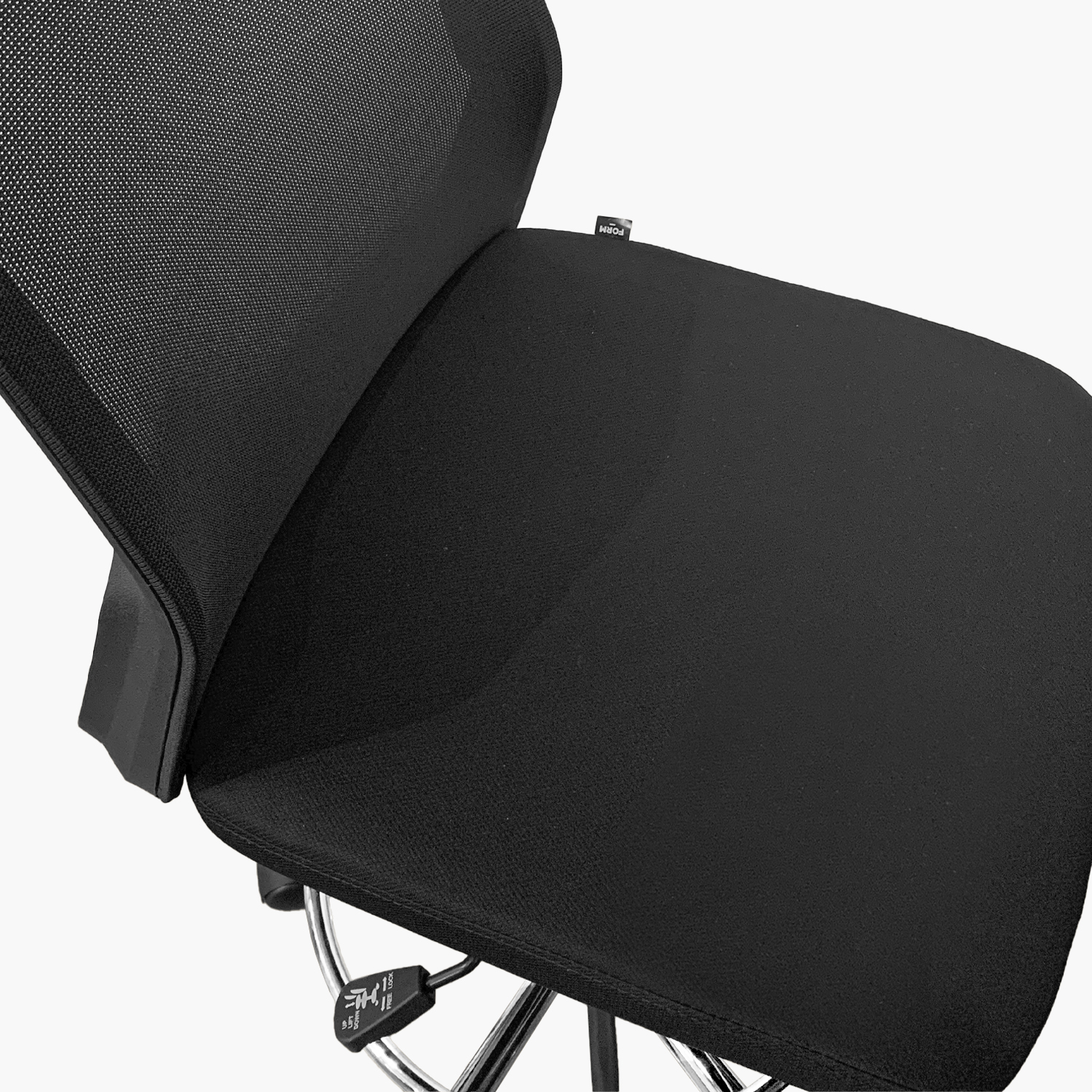 SILLA OFICINA FORM OFFICE METAL NEGRO CUBA MEDIA SIN BRAZOS CON ARO CAJERO - 5