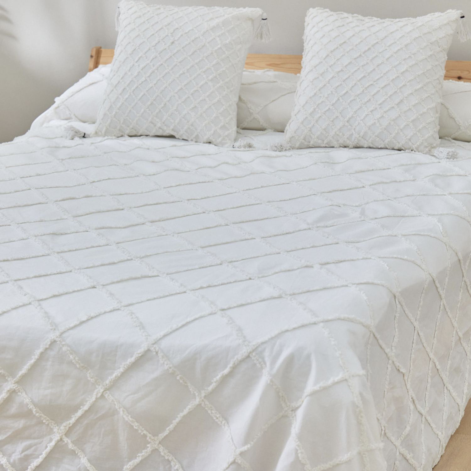 CUBRECAMA CALMA HOUSE ALGODÓN BLANCO LISO ROYAL2 180X260 - 2