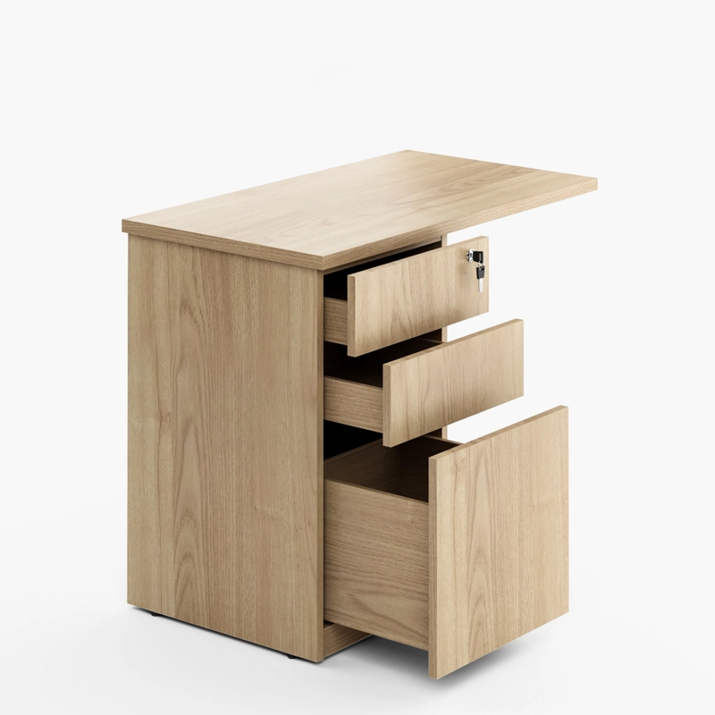 LATERAL C/CAJONERA FORM OFFICE ESCRITORIO SPACE 50X90 NATURA BLANCO ACERO - 2