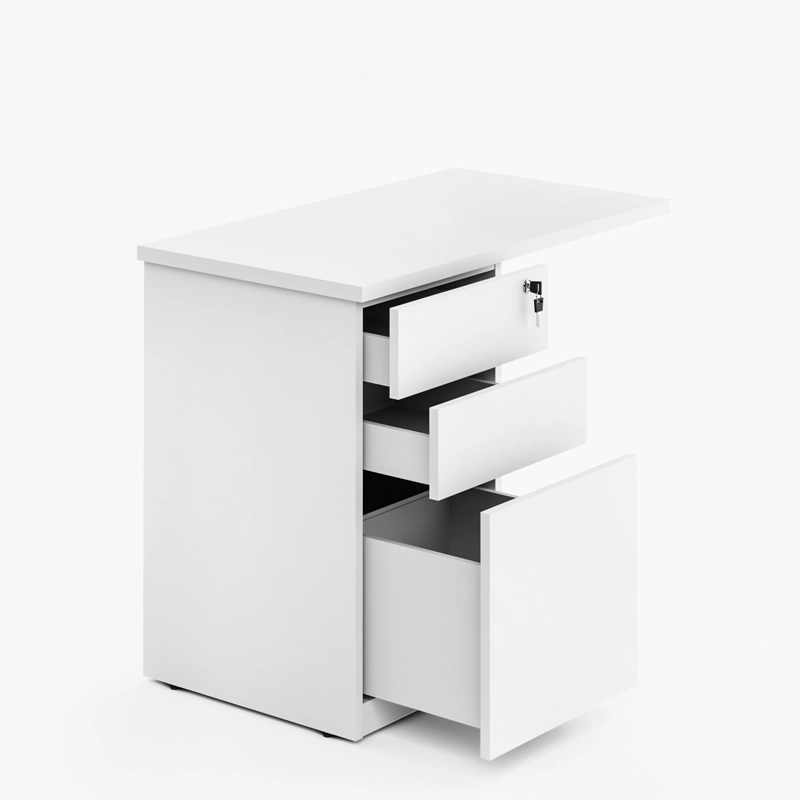 LATERAL C/CAJONERA FORM OFFICE ESCRITORIO SPACE 50X90 BLANCO ACERO - 2