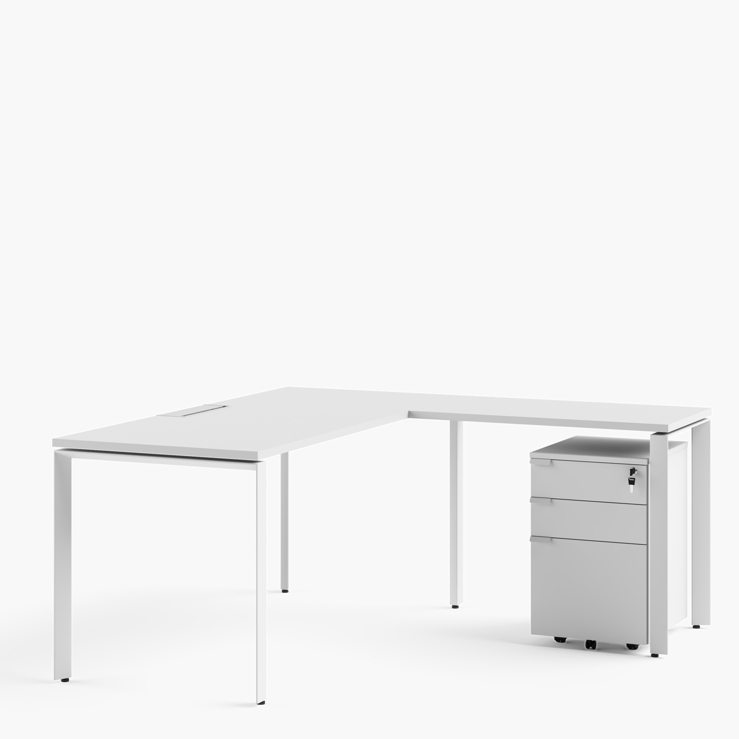 LATERAL ESCRITORIO FORM OFFICE SPACE 50X90 ACERO - 6