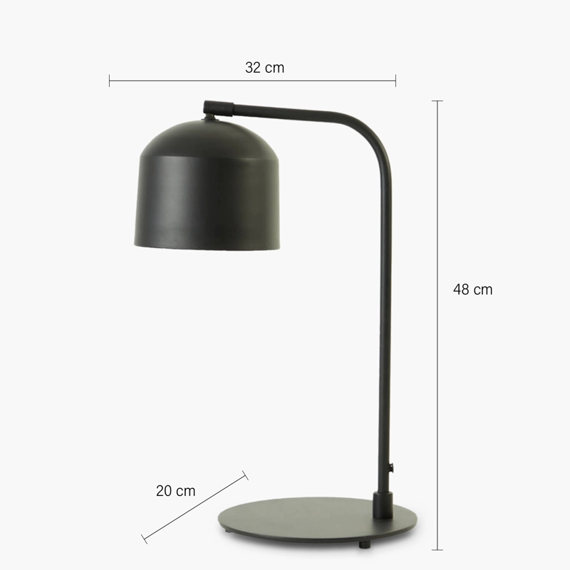 LAMPARA DE MESA ALESO NEGRO FORM - 7