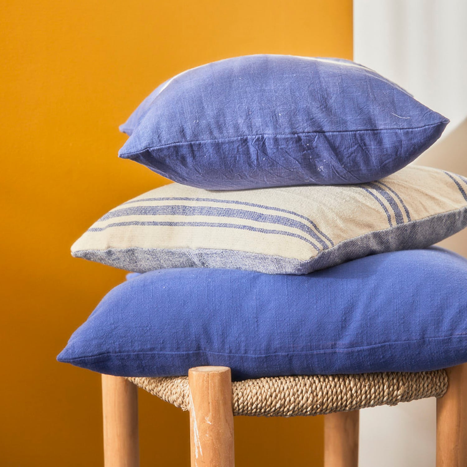 FUNDA COJÍN CALMA HOUSE GAVEMA2 60 X 60 CM AZUL - 4